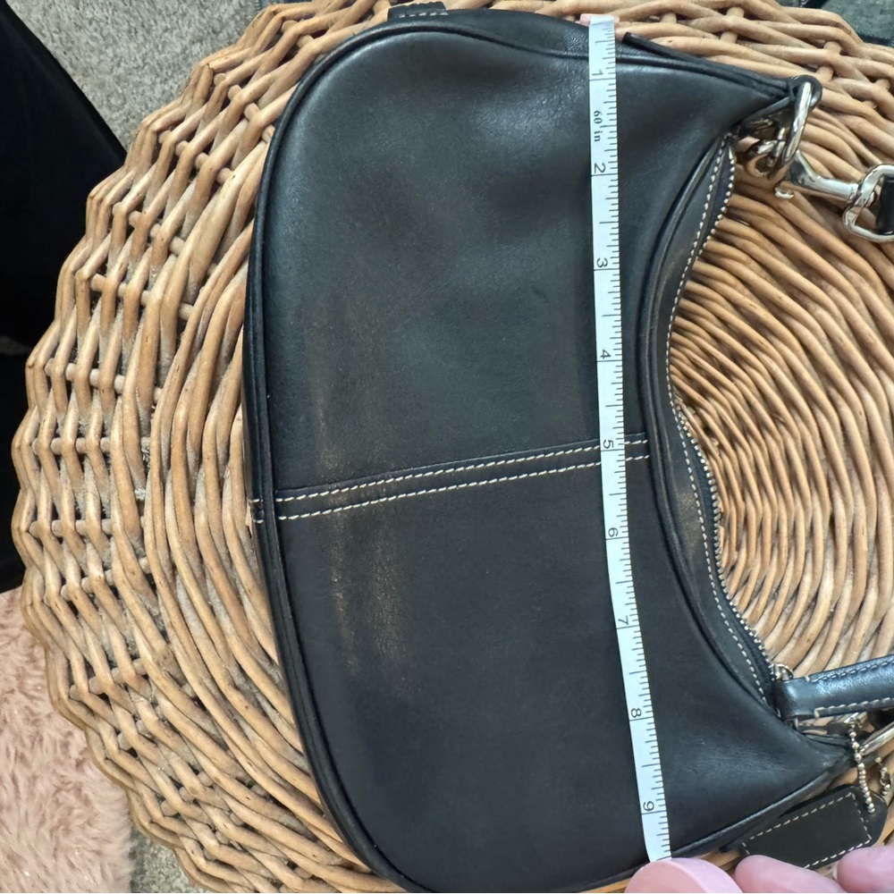 Coach Demi Hobo Legacy Hampton Leather Y2K Black Small Shoulder Bag # 7593 - Picture 10 of 11